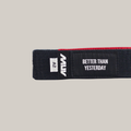 MUV Relic Belt in black with red rank sleeve and woven BETTER THAN YESTERDAY label